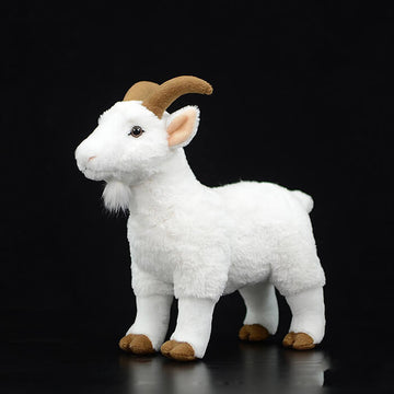 Realistic White Goat Stuffed Animal Plush Toy
